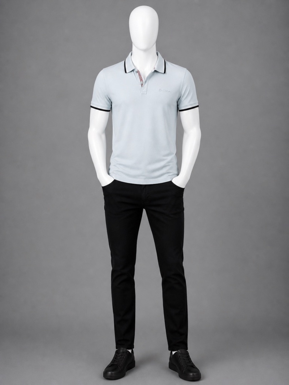 Ben Sherman Light Blue Polo with Black Trim